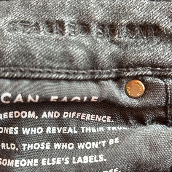 American Eagle Next Level Flex Men's Black Denim Stacked Skinny Jeans - Picture 9 of 10